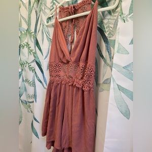 Elegant Pink Lace Jumpsuit